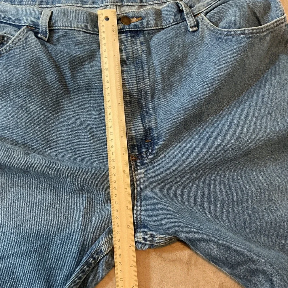 Rustler‎ Mens Straight Leg Denim Jeans Medium Wash Workwear Blue 42x32